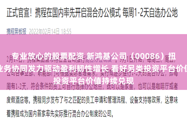 专业放心的股票配资 新鸿基公司（00086）扭亏背后：业务协同发力驱动盈利韧性增长 看好另类投资平台价值持续兑现