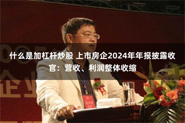 什么是加杠杆炒股 上市房企2024年年报披露收官：营收、利润整体收缩